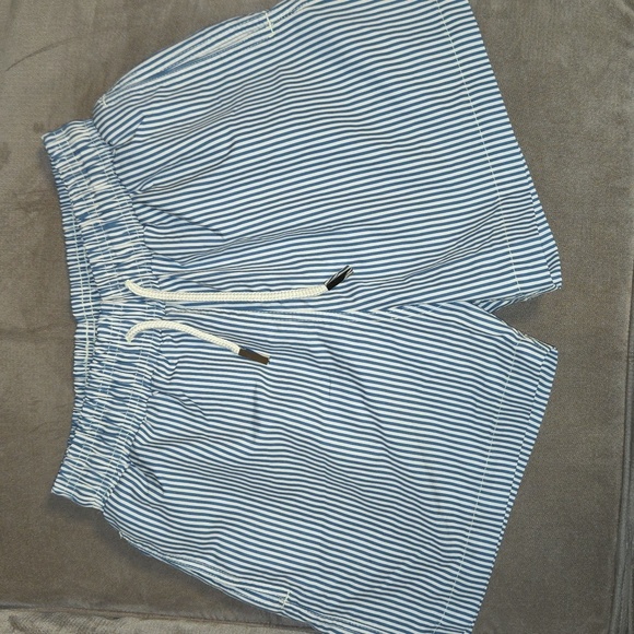 New! DIVINO SEAS Striped Blue White Swim Trunks Sz S